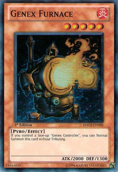 Genex Furnace - HA02-EN005 - Super Rare - 1st Edition available at 401 Games Canada