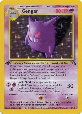 Gengar - 5/62 - Holo - 1st Edition available at 401 Games Canada