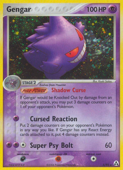 Gengar - 5/92 - Holo Rare available at 401 Games Canada