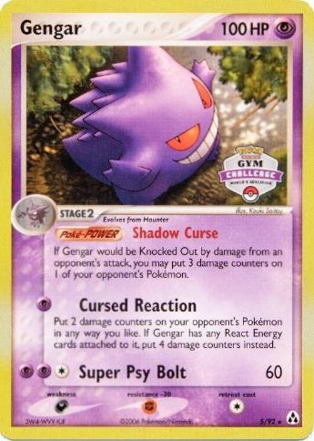 Gengar - 5/92 - Promo (Gym Challenge 2005-06) available at 401 Games Canada