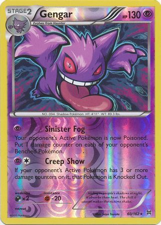 Gengar - 60/162 - Holo Rare - Reverse Holo available at 401 Games Canada