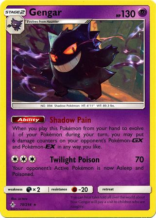 Gengar - 70/214 - Rare available at 401 Games Canada