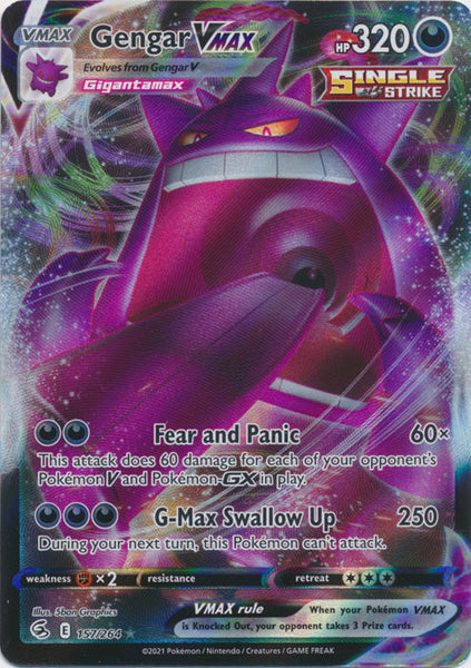 Gengar Vmax 157/264 Fusion Strike NM Full Art Ultra Rare Pokemon Card