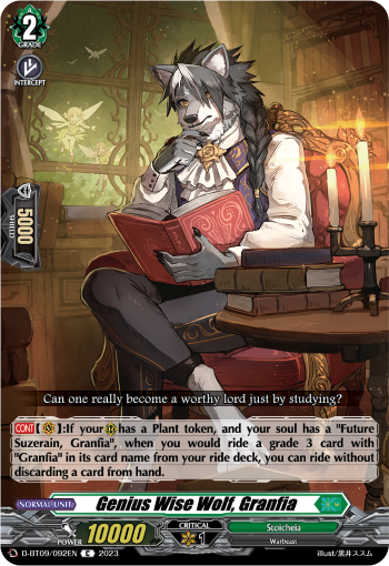 Genius Wise Wolf, Granfia - D-BT09/092 - Common available at 401 Games Canada