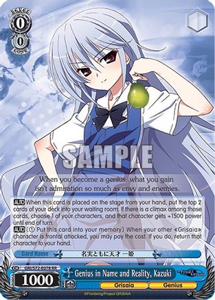 Genius in Name and Reality, Kazuki - GRI/S72-E078 - Double Rare available at 401 Games Canada