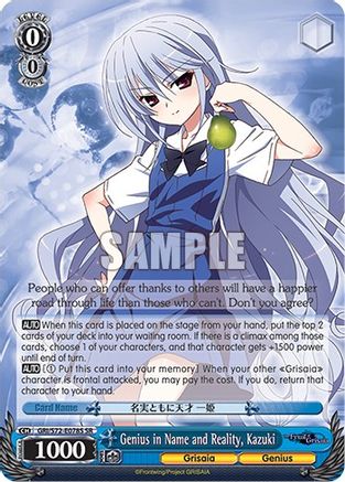 Genius in Name and Reality, Kazuki (SR) - GRI/S72-E078S - Super Rare available at 401 Games Canada