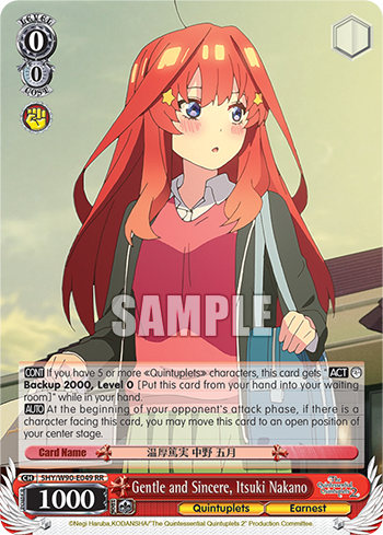 Gentle and Sincere, Itsuki Nakano - 5HY/W90-E049 - Double Rare available at 401 Games Canada