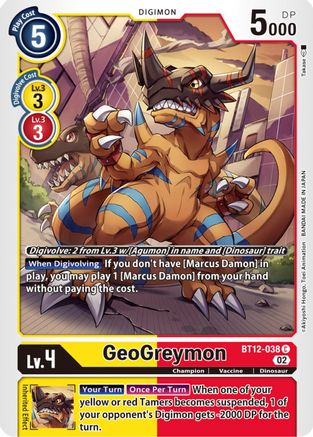 GeoGreymon - BT12-038 - Common available at 401 Games Canada