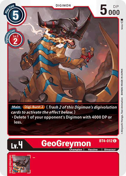 GeoGreymon - BT4-012 - Common available at 401 Games Canada