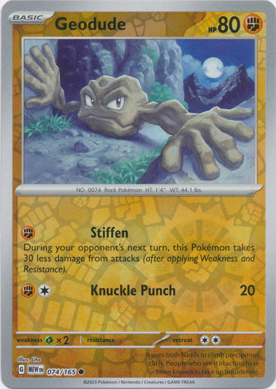 Geodude - 074/165 - Common - Reverse Holo available at 401 Games Canada