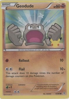 Geodude - 43/83 - Promo (20th Anniversary Stamp) available at 401 Games Canada