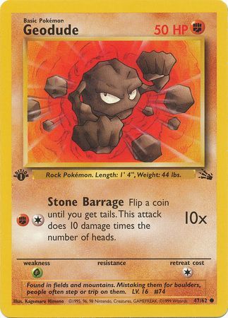 Geodude - 47/62 - Common - 1st Edition available at 401 Games Canada