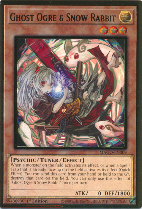 Ghost Ogre & Snow Rabbit (Alternate Art) - MAGO-EN009 - Premium Gold Rare - 1st Edition available at 401 Games Canada