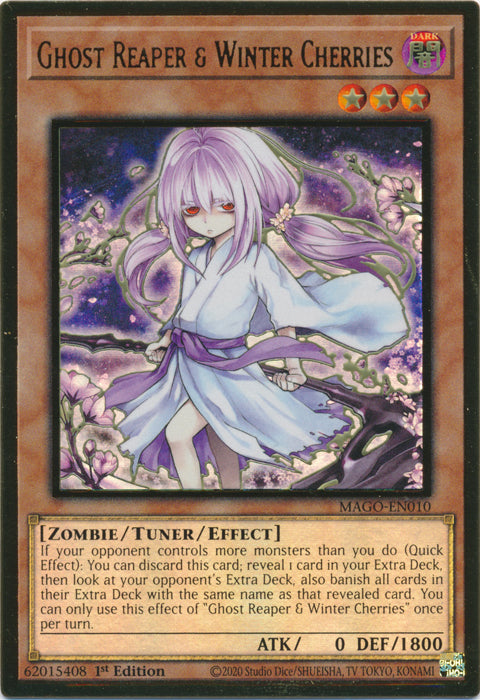 Ghost Reaper & Winter Cherries (Alternate Art) - MAGO-EN010 - Premium Gold Rare - 1st Edition available at 401 Games Canada