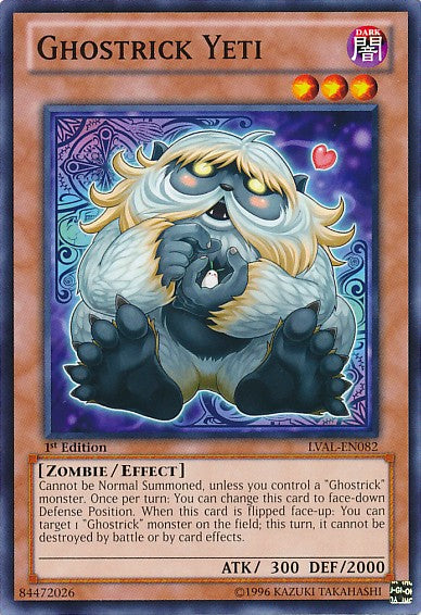 Ghostrick Yeti - LVAL-EN082 - Common - 1st Edition available at 401 Games Canada