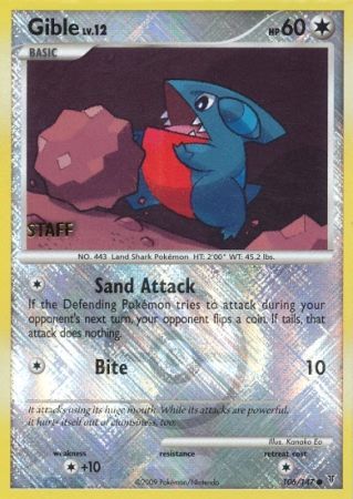 Gible - 106/147 - Promo (Staff City Championships 2009-10) available at 401 Games Canada