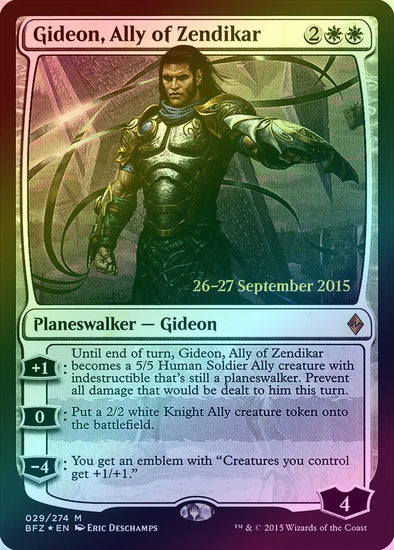 401 Games Canada - Gideon, Ally of Zendikar - Prerelease Promo (Foil) (PBFZ) 401 Games Canada - Gideon, Ally of Zendikar - Prerelease Promo (Foil) (PBFZ)