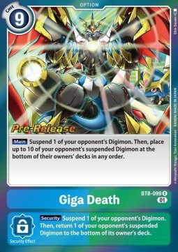 Giga Death - BT8-099 - Rare - Pre-Release Promo available at 401 Games Canada