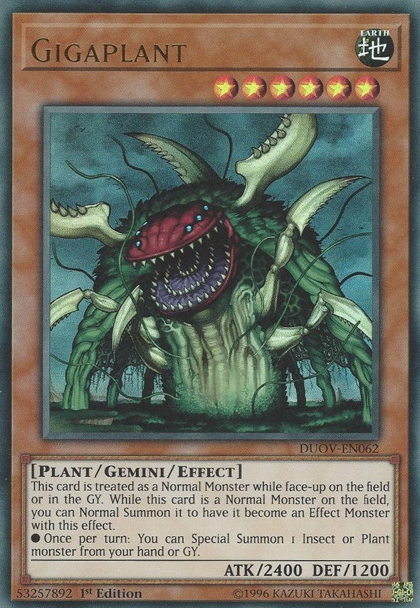 Gigaplant - DUOV-EN062 - Ultra Rare - 1st Edition available at 401 Games Canada