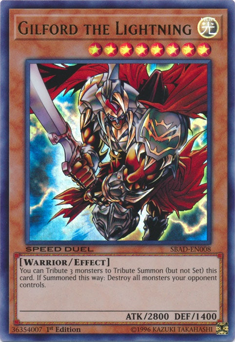 Gilford the Lightning - SBAD-EN008 - Ultra Rare - 1st Edition available at 401 Games Canada