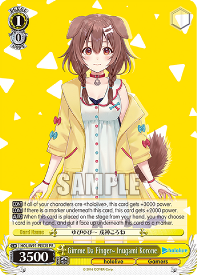 Gimme Da Finger~ Inugami Korone - HOL-W91-PE03SPR - (Bushiroad on the Road 2022) available at 401 Games Canada