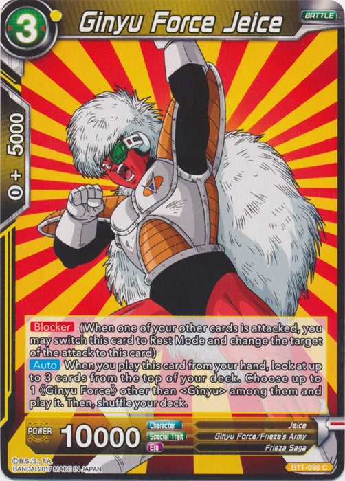 Ginyu Force Jeice - BT1-098 - Common available at 401 Games Canada