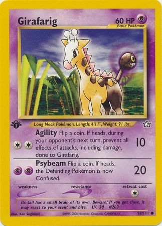 Girafarig - 58/111 - Common - 1st Edition available at 401 Games Canada