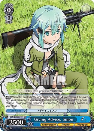 Giving Advice, Sinon (SR) - SAO/S100-E092S - Super Rare available at 401 Games Canada