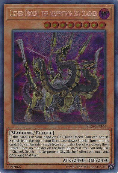 Gizmek Orochi, the Serpentron Sky Slasher - RIRA-EN029 - Secret Rare - Unlimited available at 401 Games Canada