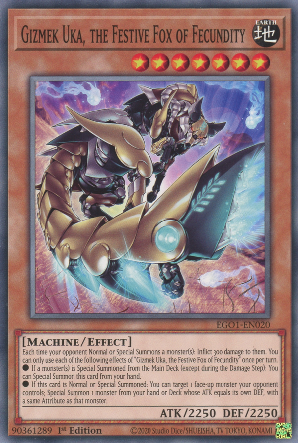 Gizmek Uka, the Festive Fox of Fecundity - EGO1-EN020 - Common - 1st Edition available at 401 Games Canada