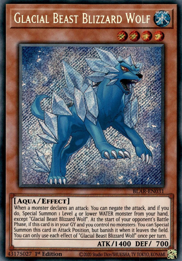 Glacial Beast Blizzard Wolf - BLAR-EN031 - Secret Rare - 1st Edition available at 401 Games Canada