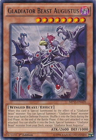 Gladiator Beast Augustus - MP15-EN020 - Rare - 1st Edition available at 401 Games Canada