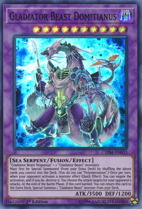 Gladiator Beast Domitianus - CHIM-EN033 - Super Rare - 1st Edition available at 401 Games Canada