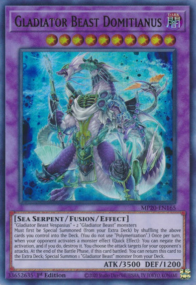 Gladiator Beast Domitianus - MP20-EN165 - Ultra Rare - 1st Edition available at 401 Games Canada