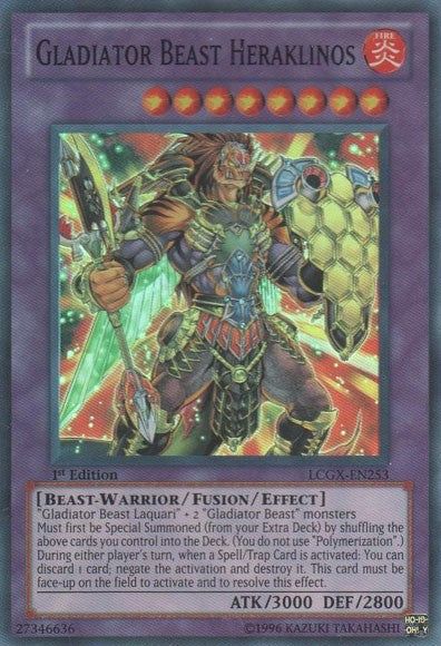 Gladiator Beast Heraklinos - LCGX-EN253 - Super Rare - 1st Edition available at 401 Games Canada