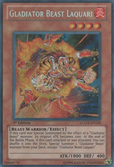 Gladiator Beast Laquari - LCGX-EN238 - Secret Rare - 1st Edition available at 401 Games Canada