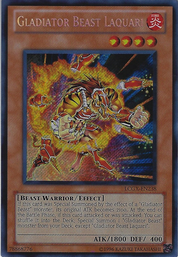 Gladiator Beast Laquari - LCGX-EN238 - Secret Rare - Unlimited available at 401 Games Canada