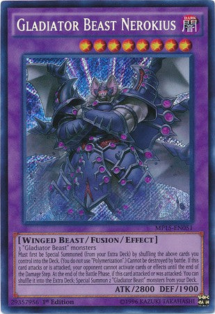 Gladiator Beast Nerokius - MP15-EN051 - Secret Rare - 1st Edition available at 401 Games Canada