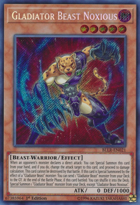 Gladiator Beast Noxious - BLLR-EN021 - Secret Rare - 1st Edition available at 401 Games Canada