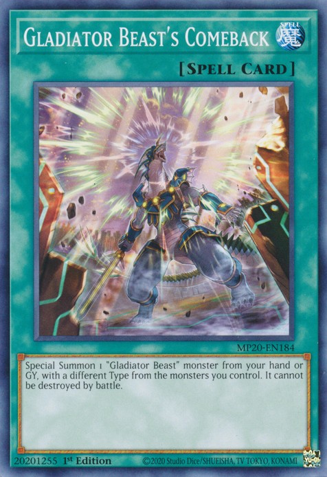 Gladiator Beast's Comeback - MP20-EN184 - Common - 1st Edition available at 401 Games Canada