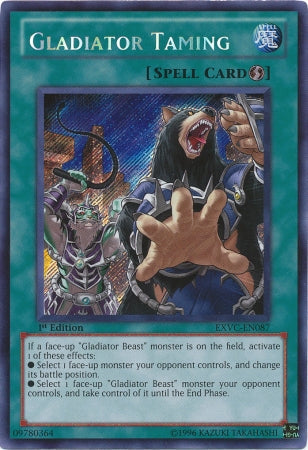 Gladiator Taming - EXVC-EN087 - Secret Rare - 1st Edition available at 401 Games Canada