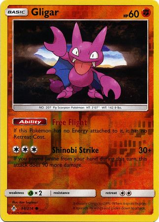 Gligar - 98/214 - Common - Reverse Holo available at 401 Games Canada