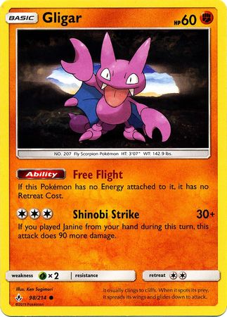 Gligar - 98/214 - Common available at 401 Games Canada