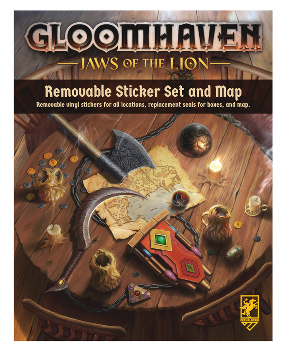 Gloomhaven: Jaws of the Lion: Removable Sticker Set & Map available at 401 Games Canada