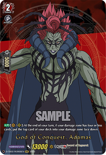 God of Conquest, Adamas - D-TB02/RGR68 - Ragnarok Rare available at 401 Games Canada