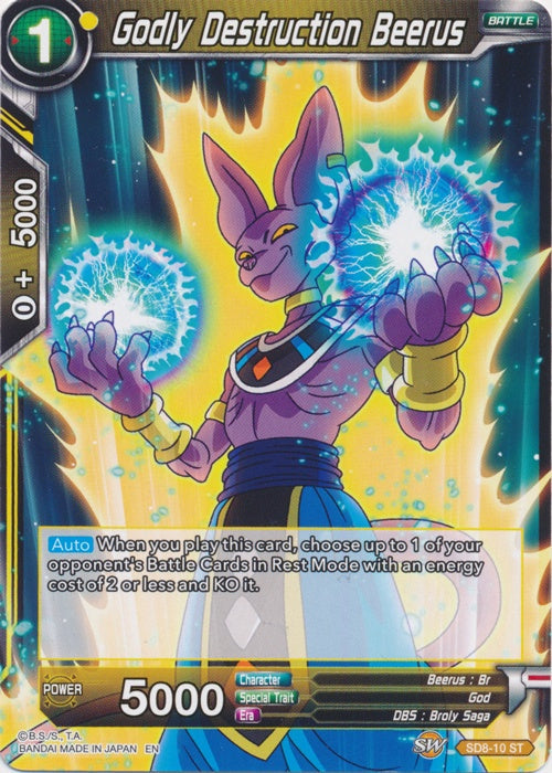 Godly Destruction Beerus - SD8-10 - Starter Rare available at 401 Games Canada