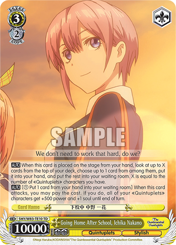 Going Home After School, Ichika Nakano - 5HY/W83-TE10 - Trial Deck available at 401 Games Canada