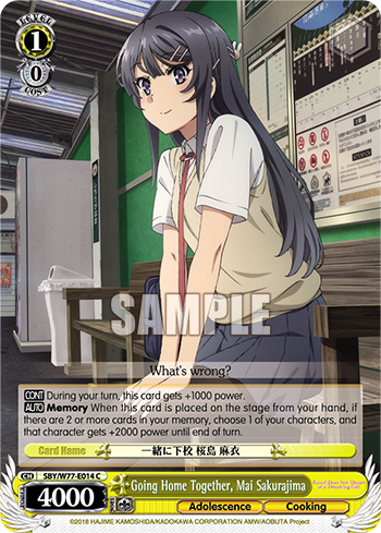 Going Home Together, Mai Sakurajima - SBY/W77-E014 - Common available at 401 Games Canada