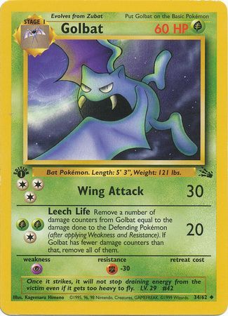 Golbat - 34/62 - Uncommon - 1st Edition available at 401 Games Canada