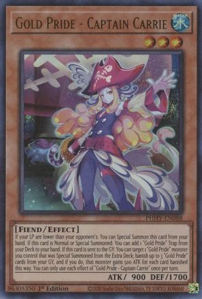 401 Games Canada - Gold Pride - Captain Carrie - PHHY-EN088 - Ultra Rare - 1st Edition 401 Games Canada - Gold Pride - Captain Carrie - PHHY-EN088 - Ultra Rare - 1st Edition